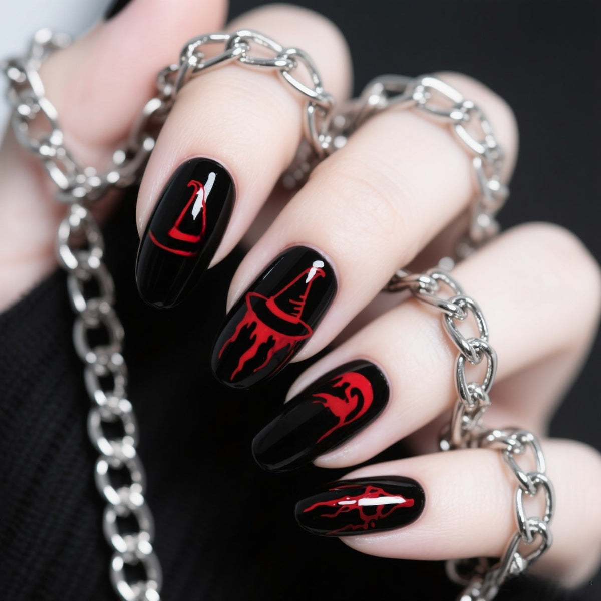 Halloween Skull Press-On Nails | Available in 6 Colors | Glue-Free Application in Minutes for Parties and Nights Out