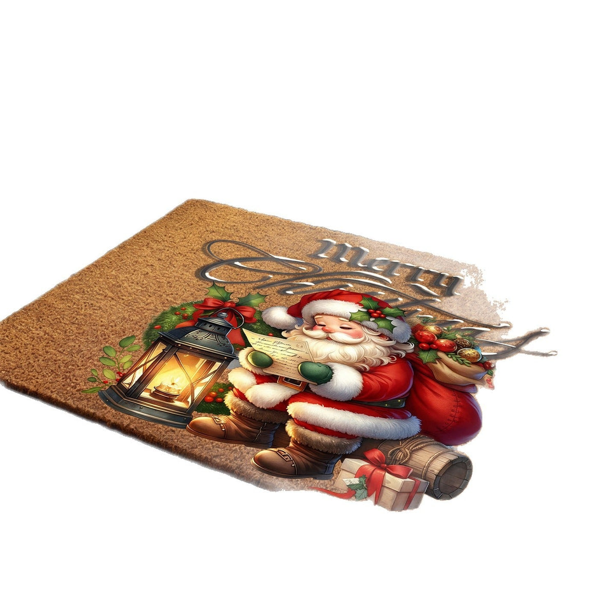 Christmas Welcome Door Mat with Gingerbread Men and Snowflakes | Non-Slip Bottom, Heavy Traffic Build | Entryway Patio Decor