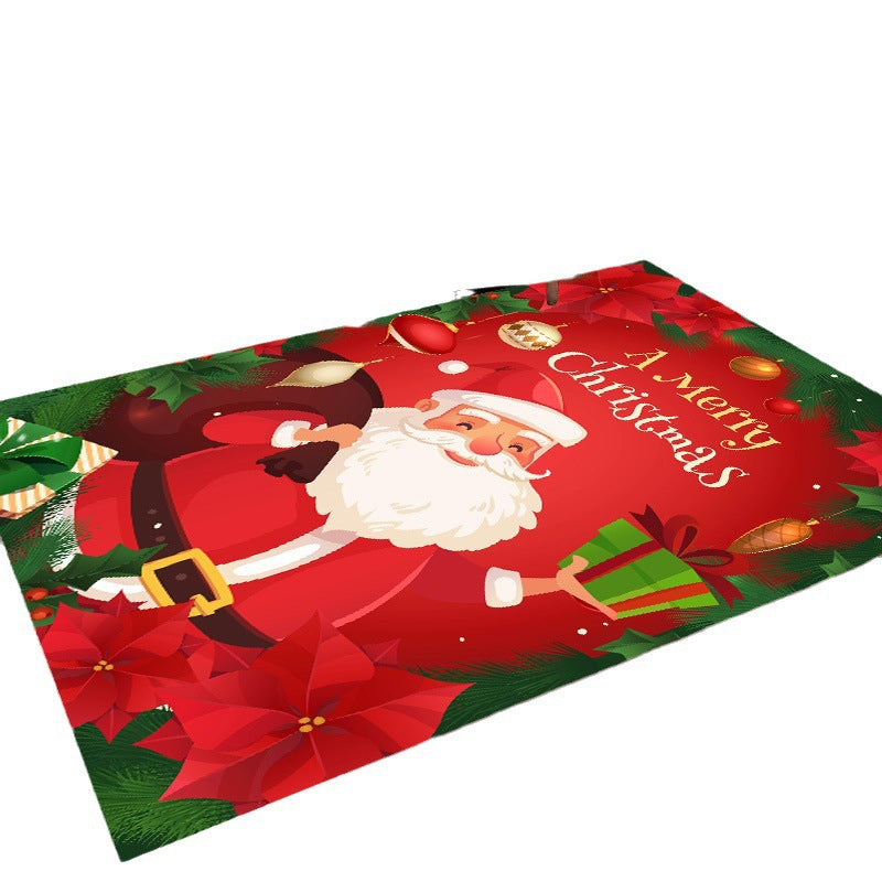 Christmas Rug with Santa, Reindeer and Snowman Print | Non-Slip Backing for Busy Rooms | 10 Sizes and 4 Designs