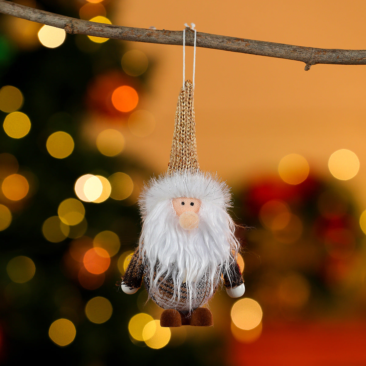 Hanging Santa Figurine with a Fluffy Beard | Tree, Doorway and Centerpiece Christmas Decorations | Handy Loop Included