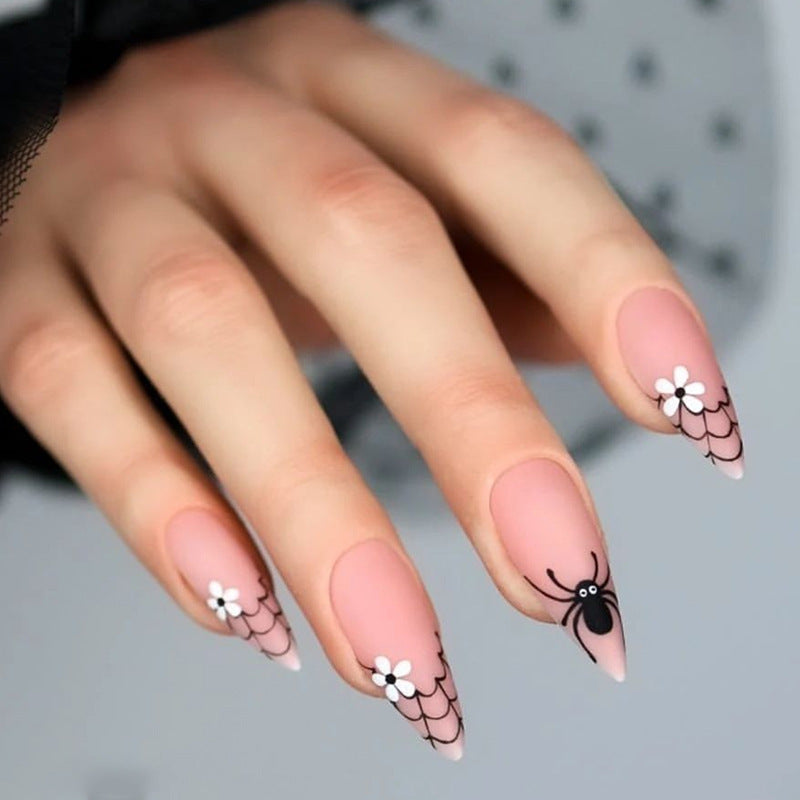 Halloween Spider Press-On Nails | Available in Dark Green | Glue-Free Application in Minutes for Parties and Nights Out