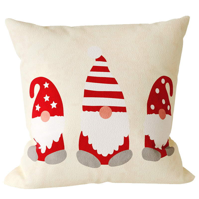 Cotton Linen Pillow Cover for Christmas Living Room Decor | Merry Script with Holly Print | Hidden Zipper, Four Designs, Three Sizes
