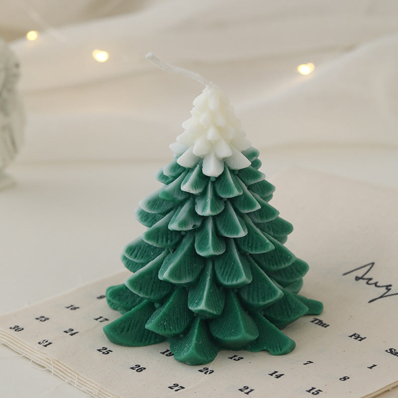 Bubble Christmas Tree Candle with Star Top | Hand Poured Wax, Cotton Wick | Holiday Centerpieces for Mantel and Tabletop