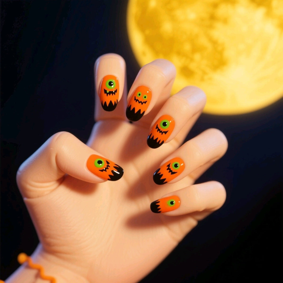 Halloween Skull Press-On Nails | Available in 6 Colors | Glue-Free Application in Minutes for Parties and Nights Out