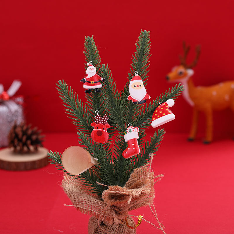 Mini Santa Charm Ornament with a Hanging Loop | Tree, Wreath and Gift Wrap Christmas Decorations | Lightweight, Durable