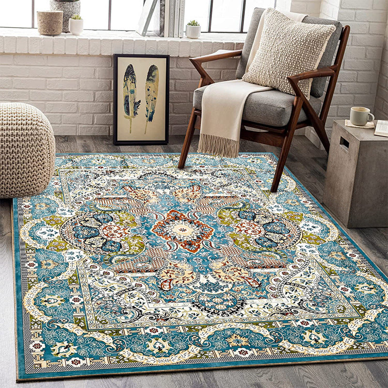 Vintage Ornate Area Rug with a Medallion Center | Soft Underfoot and Easy to Clean | Five Sizes, 31 x 47 up to 55 x 79 in