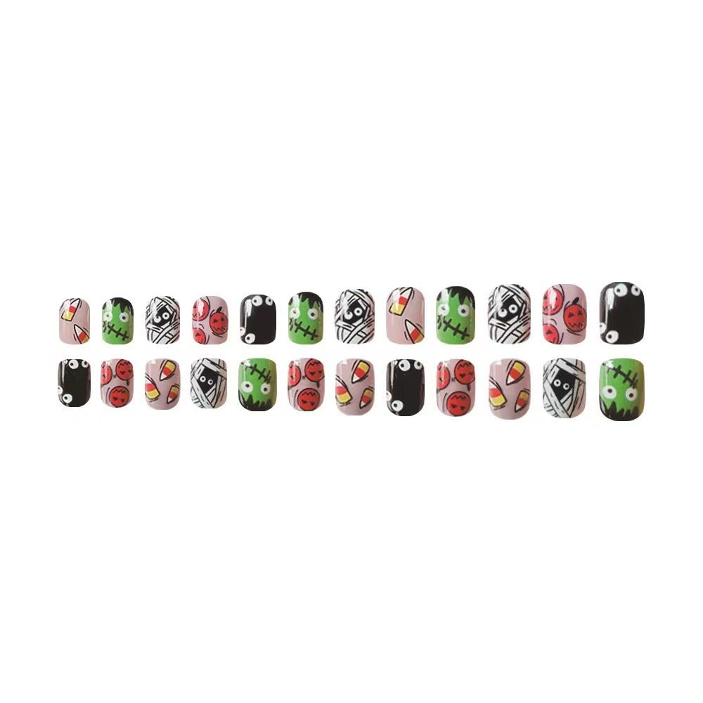 Halloween 3D Press-On Nails | Available in Transparent | Glue-Free Application in Minutes for Parties and Nights Out