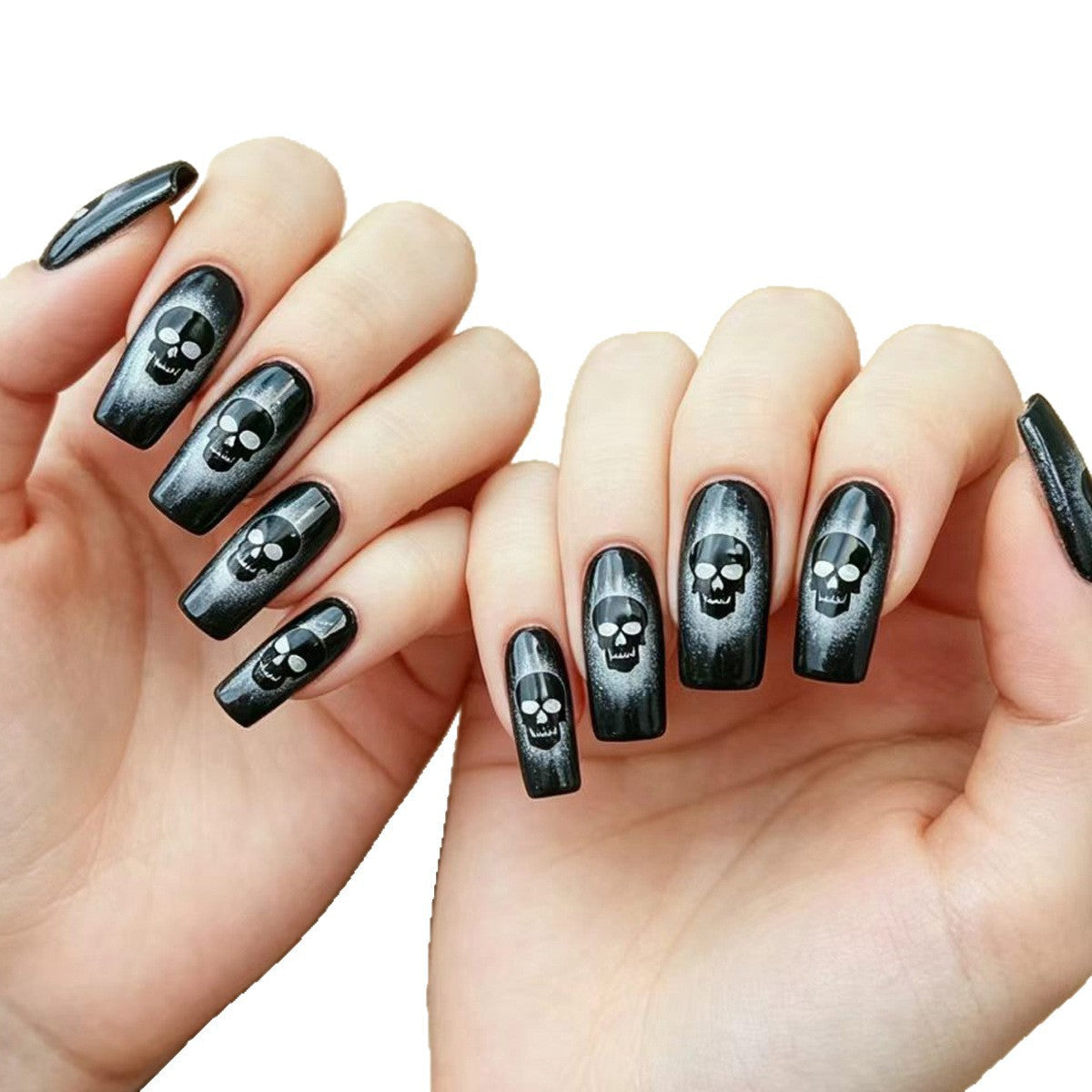 Halloween Skull Press-On Nails | Available in Jelly | Glue-Free Application in Minutes for Parties and Nights Out