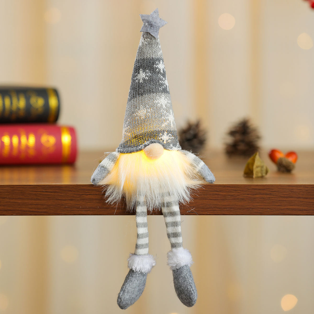Knitted Gnome Figurine with a Snowflake Hat and Star Top | Shelf and Table Christmas Decorations | Sturdy Yearly Build