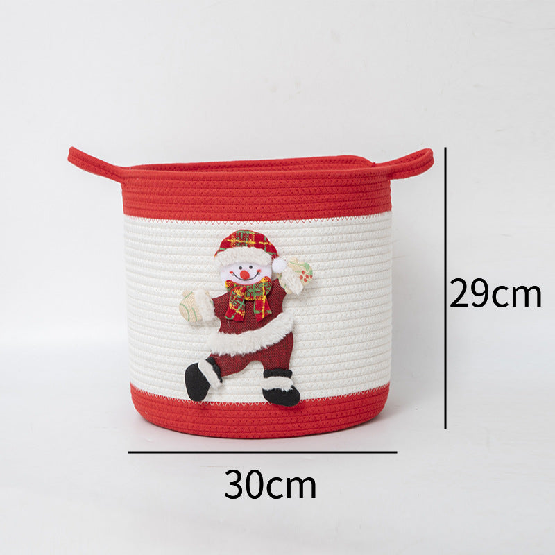 Festive Storage Basket with Christmas Snowflake Motif | Red and White Holiday Decor for Living Rooms | Three Designs