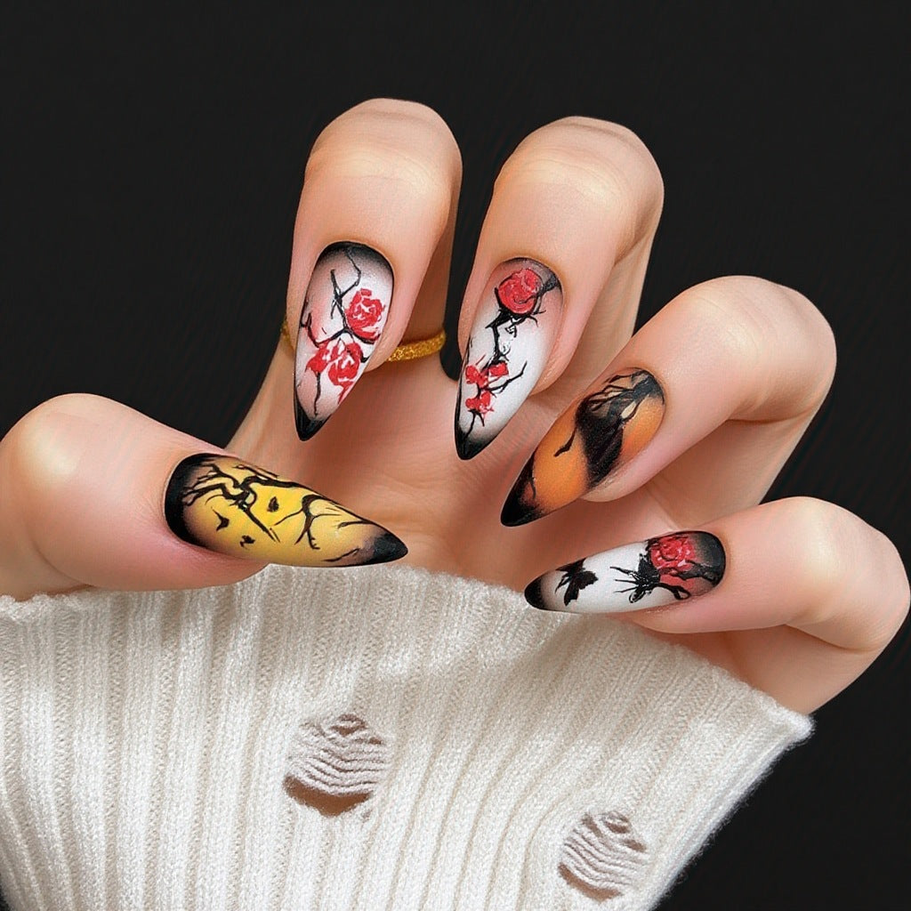 Halloween Skull Press-On Nails | Available in 6 Colors | Glue-Free Application in Minutes for Parties and Nights Out
