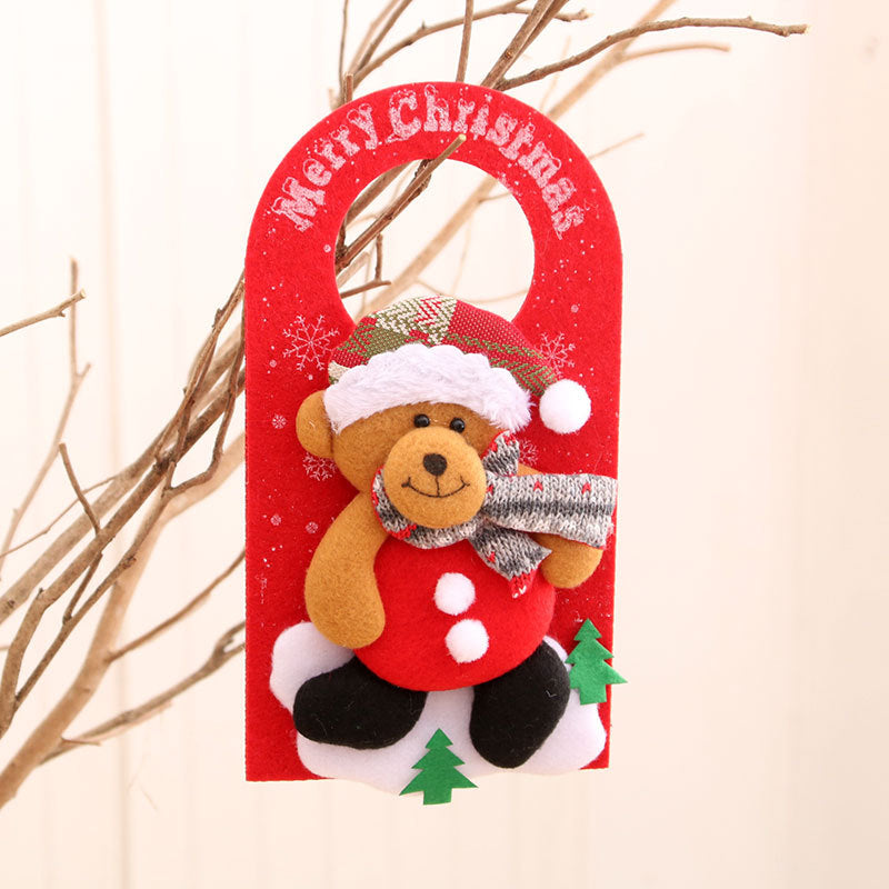 Felt Christmas Ornaments with Cheerful Character Designs | Soft Hat and Scarf Details, Hanging Loop | Four Styles for Tree or Door