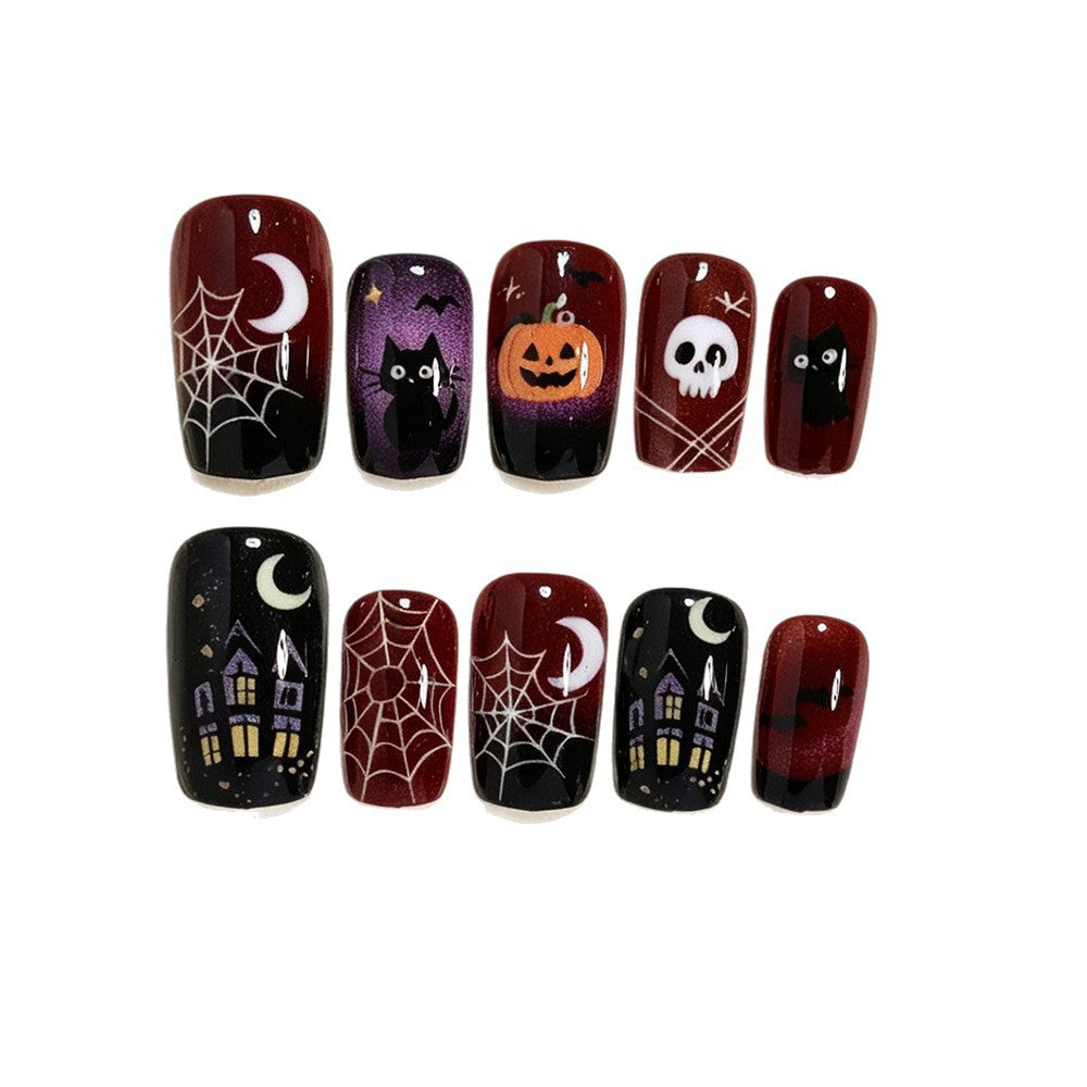 Halloween Press-On Nails | Available in White | Glue-Free Application in Minutes for Parties and Nights Out
