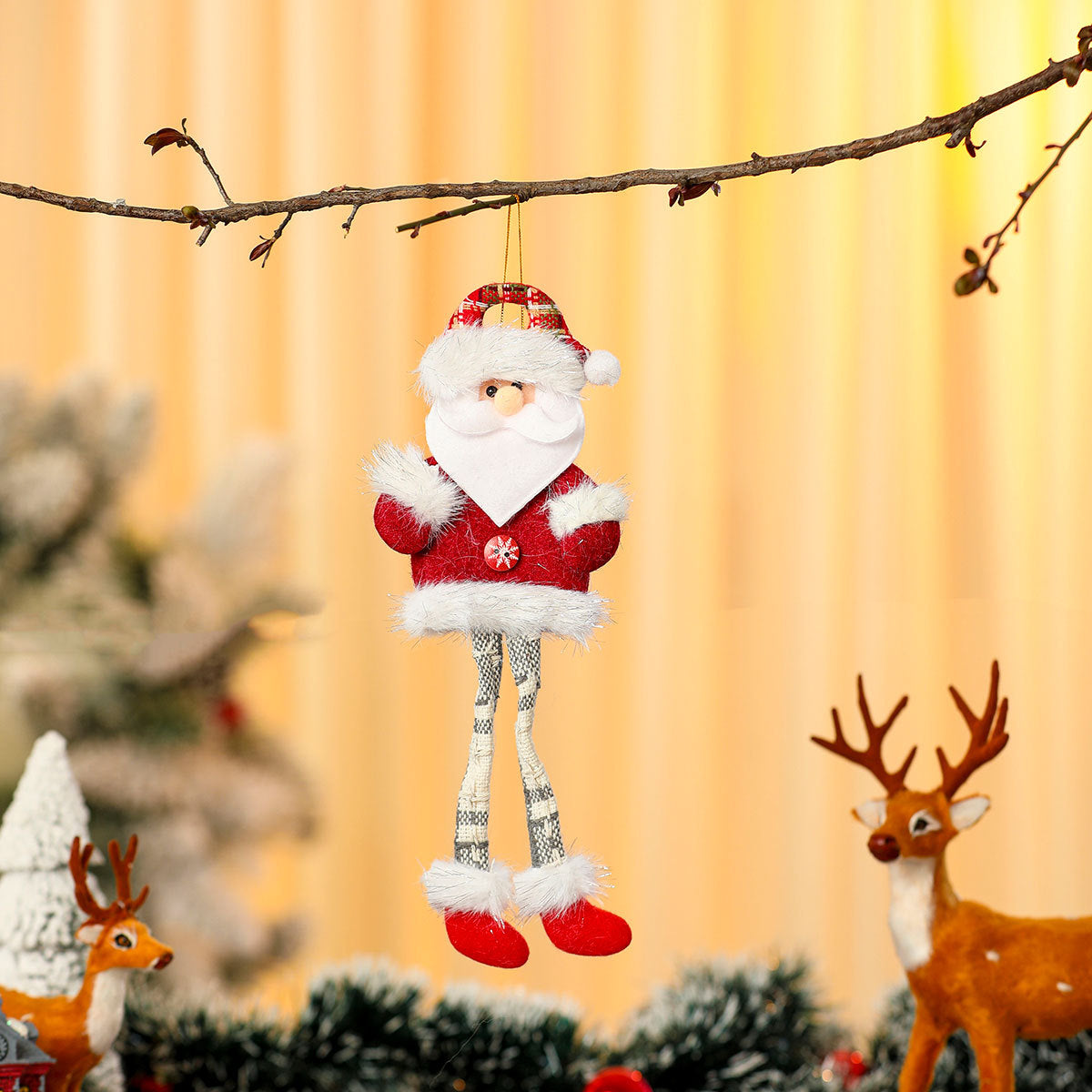 Felt Christmas Angel Ornaments with Red Hat, Wings and Star Details | Hanging String Included | Twenty Designs for Tree or Gift Wrap