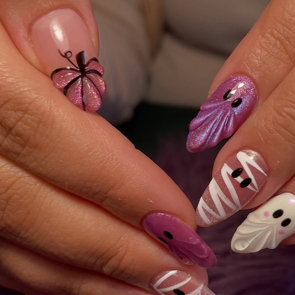 Halloween Press-On Nails | Available in Yellow | Glue-Free Application in Minutes for Parties and Nights Out