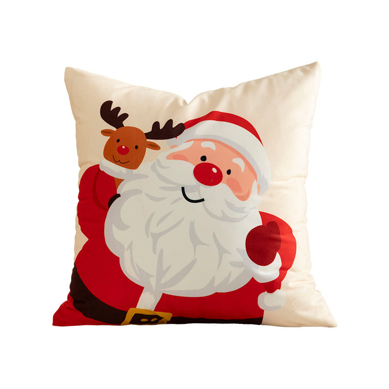 Patchwork Pillow Cover for Christmas Decorations with Bauble and Santa Hat Print | Machine Washable, Hidden Zipper | Six Designs