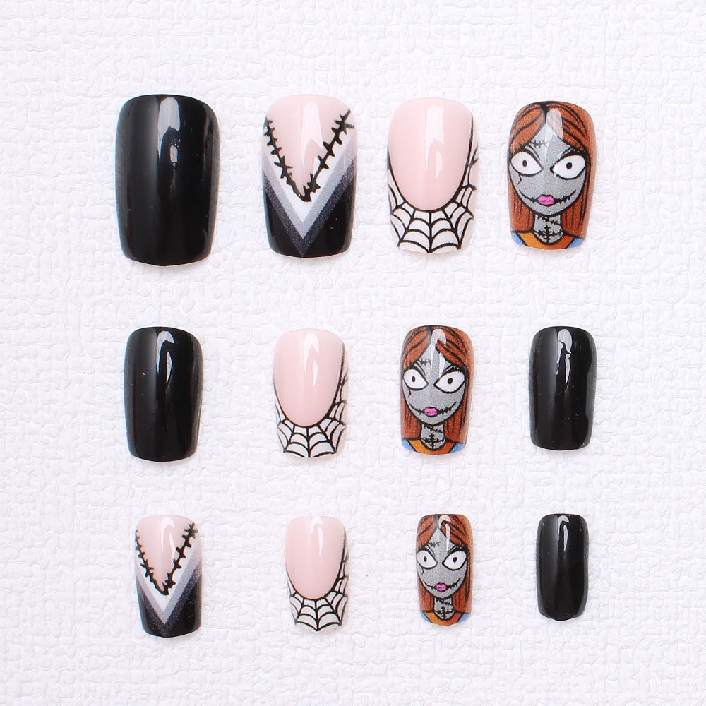 Halloween 3D Press-On Nails | Available in Blue, Yellow | Glue-Free Application in Minutes for Parties and Nights Out
