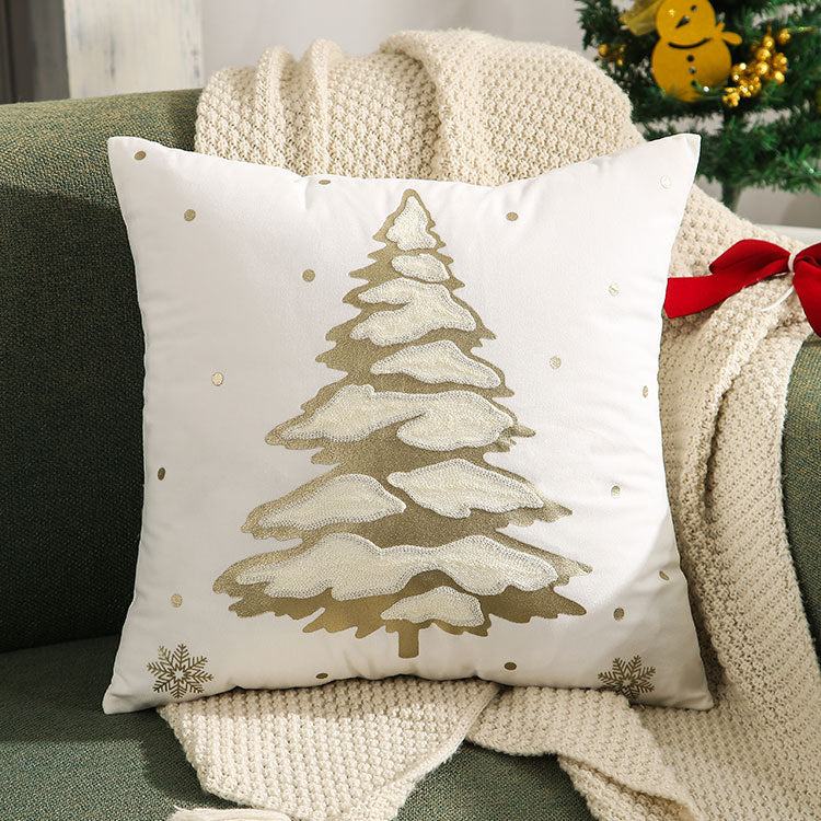 Christmas Living Room Throw Pillow Cover with Deer Silhouette | Removable Case with Discreet Zipper | 42 Designs, 17.72 x 17.72 in