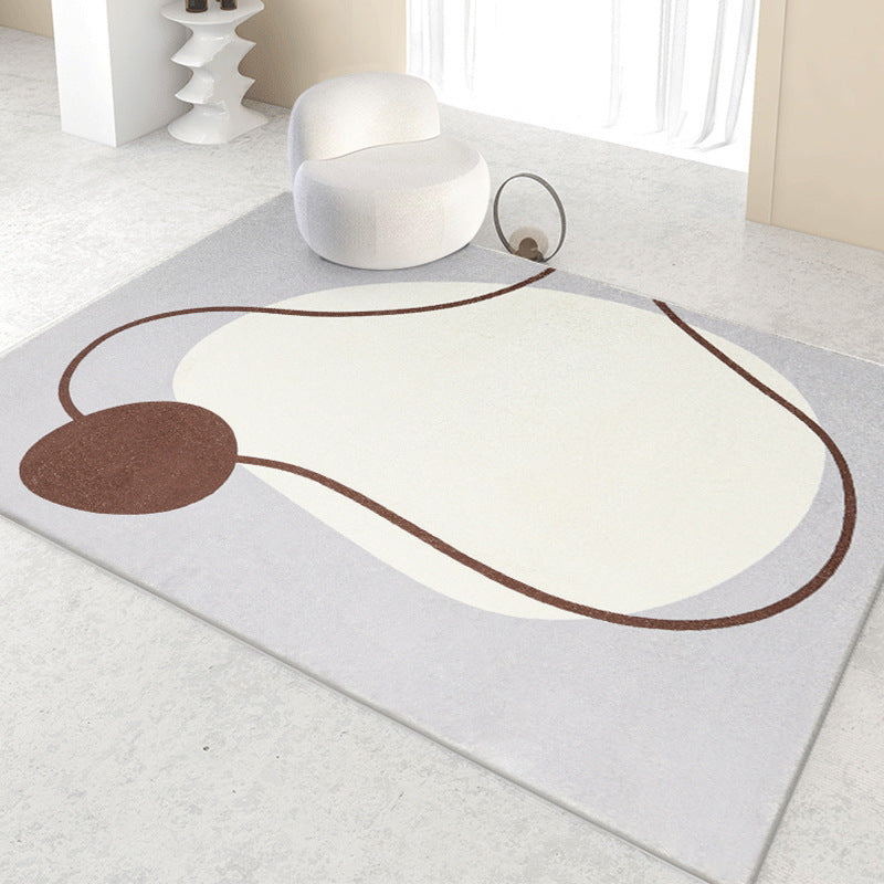 Black and White Abstract Area Rug with a Soft Pile | Four Sizes, 31 x 47 to 55 x 79 in | Easy to Vacuum