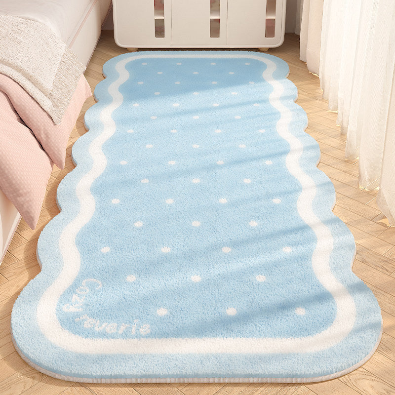 Gingerbread Cookie Shaped Christmas Rug for Kids Rooms | Soft Plush Synthetic Pile | Mocha, Cream, Blue or Pink