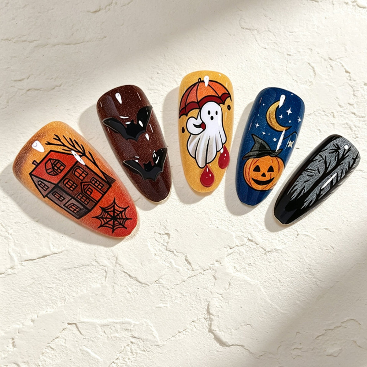Halloween Press-On Nails | Available in Nackt, Boxed | Glue-Free Application in Minutes for Parties and Nights Out