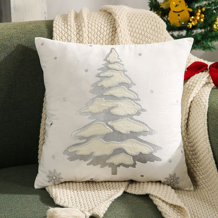 Christmas Living Room Throw Pillow Cover with Deer Silhouette | Removable Case with Discreet Zipper | 42 Designs, 17.72 x 17.72 in