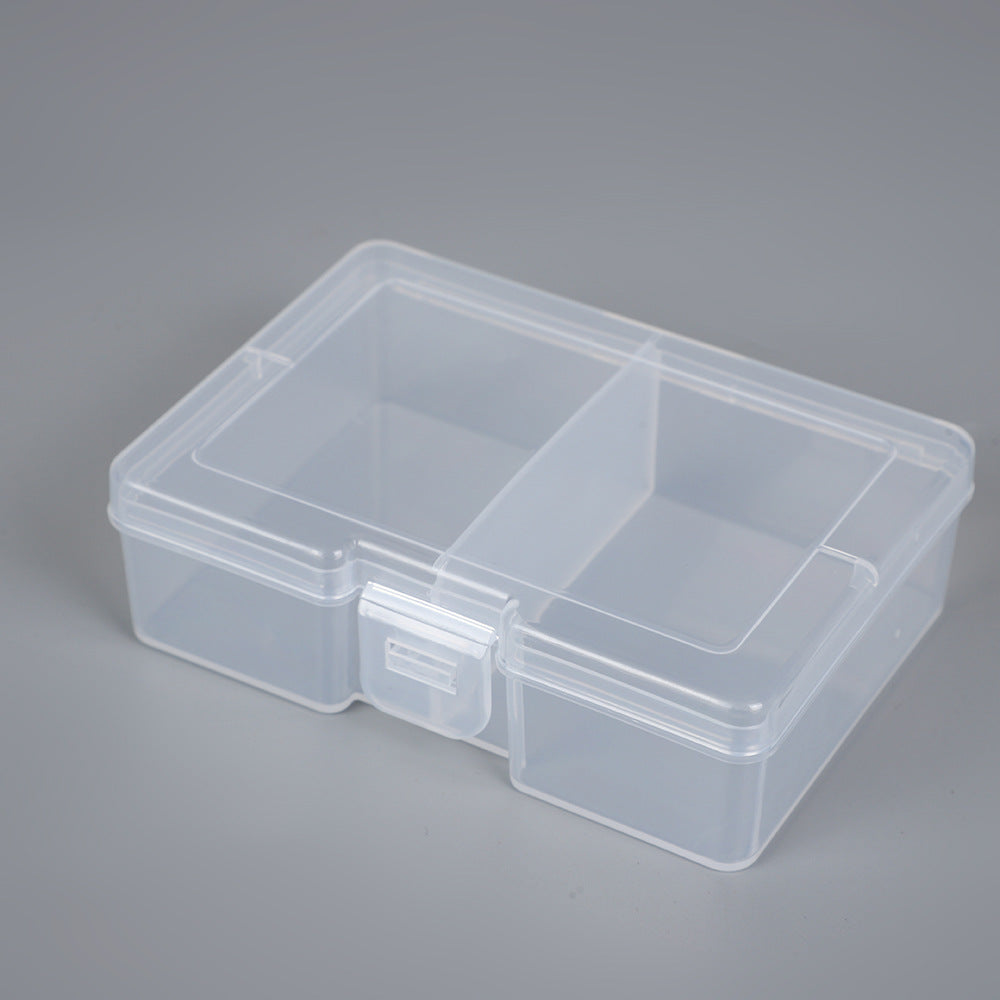 Clear Plastic Drawer Organizer Box with Snap Lid and Removable Divider | Compact Size for Travel | 4 x 3 x 1 in