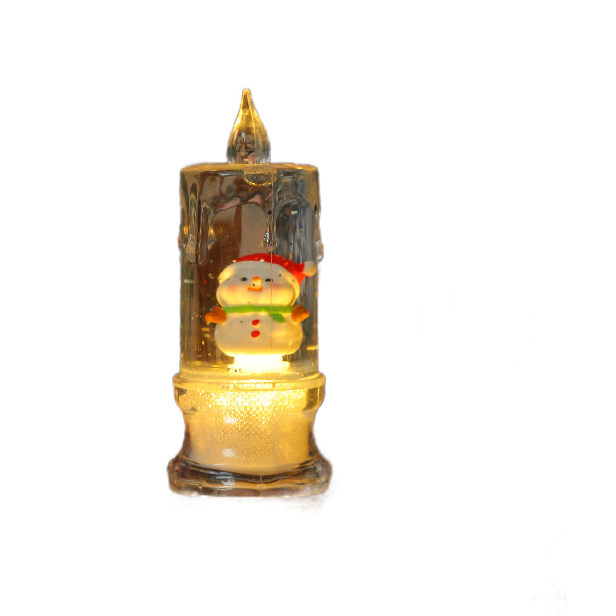 Christmas Candle Figure with a Santa Inside | LED Glow from Below the Base | Compact Holiday Decorations for Shelves