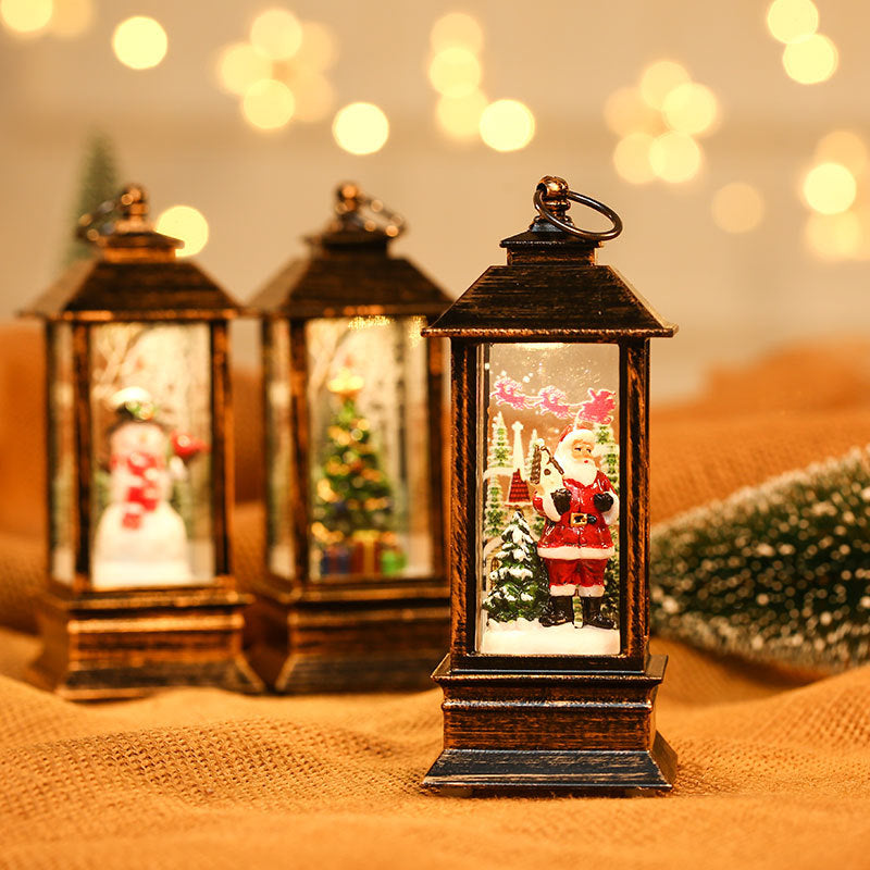 Light Up Snowman Lantern with Hat, Scarf and Sparkling Glitter | Battery Powered for Cable Free Placement | Warm Christmas Glow