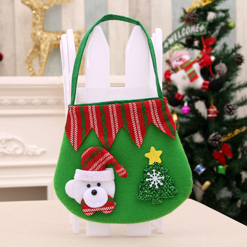 Christmas Snowman and Santa Felt Treat Bag | Roomy Interior with Sturdy Carry Handles | Wipes Clean, 4 Designs
