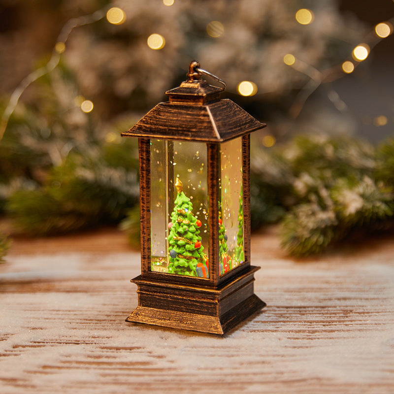 Telephone Box Christmas Decorations with a Snowman Scene | Battery Powered Lantern for Indoor or Outdoor Use | Warm Snowy Glow