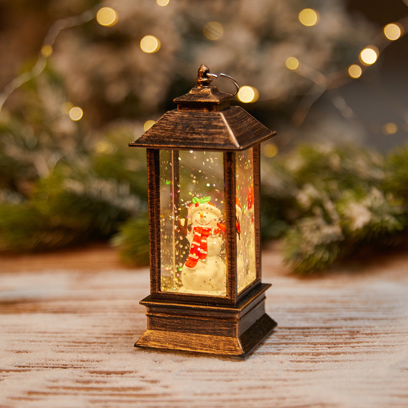 Snowman in a Red Telephone Box Figurine | Tabletop Christmas Decorations for Mantel Display | Lightweight, Easy to Move