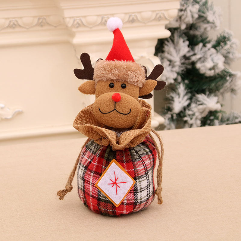 Christmas Snowman Gift Bag with a Stitched Face and Drawstring Top | Reusable Sack for Small Presents | 14 Designs
