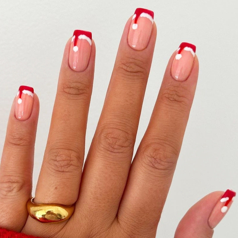Christmas Nail Designs with Glossy Festive Finish | Press On Fingernails in Mixed Sizes | Easy Xmas Manicure at Home