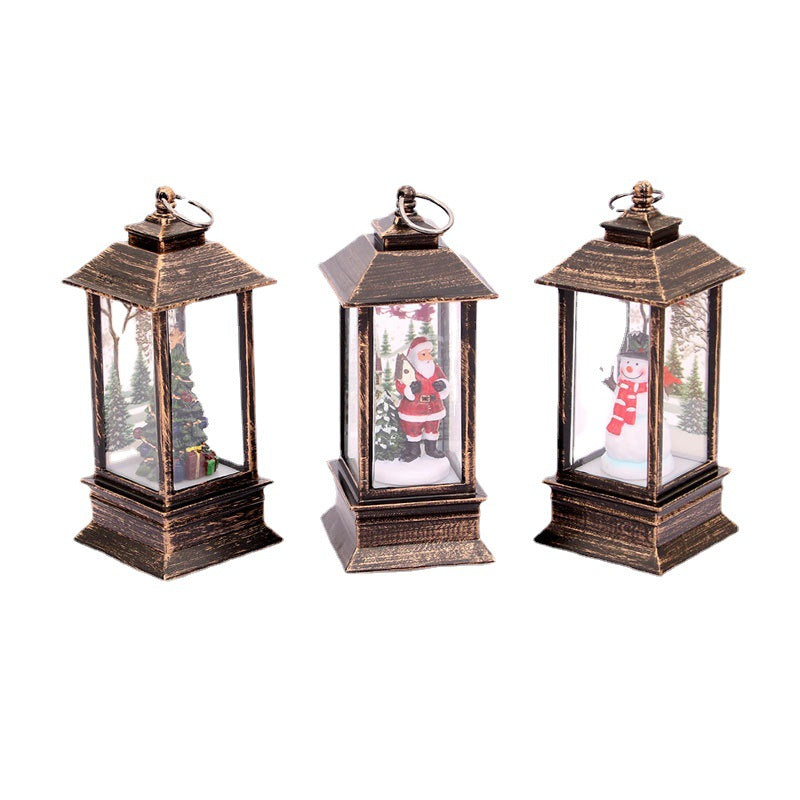 Light Up Snowman Lantern with Hat, Scarf and Sparkling Glitter | Battery Powered for Cable Free Placement | Warm Christmas Glow