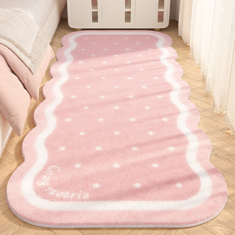 Gingerbread Cookie Shaped Christmas Rug for Kids Rooms | Soft Plush Synthetic Pile | Mocha, Cream, Blue or Pink