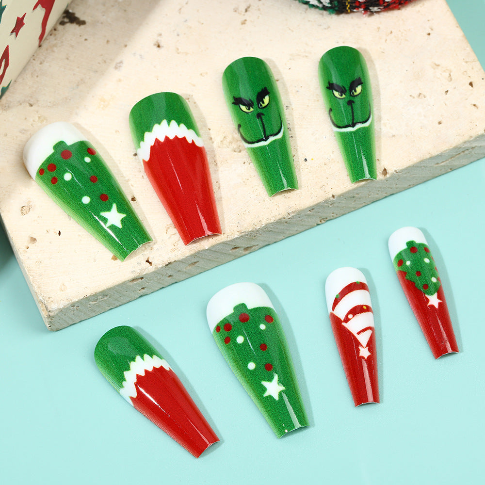Snowflake and Tree Nails for Christmas | Festive Press On Nail Designs | Easy Holiday Manicure for Winter Parties