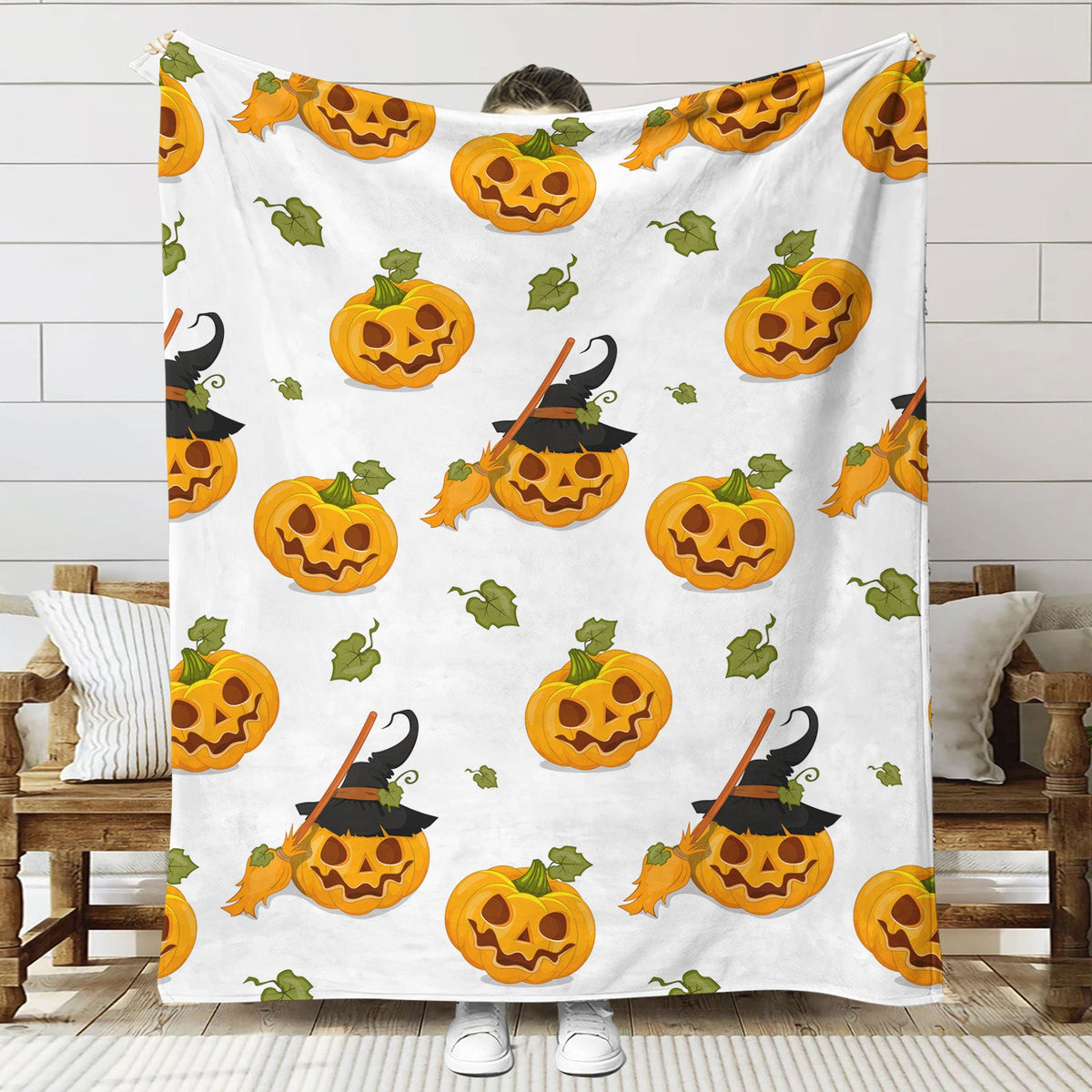 Halloween Throw Blanket | Available in 6 Colors and 3 Sizes | Soft Fleece for Sofas, Beds, and Movie Nights