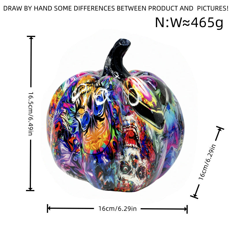 Halloween Pumpkin Decorative Figure | Available in Purple, White, Red | Stands on Shelves, Mantels, and Side Tables