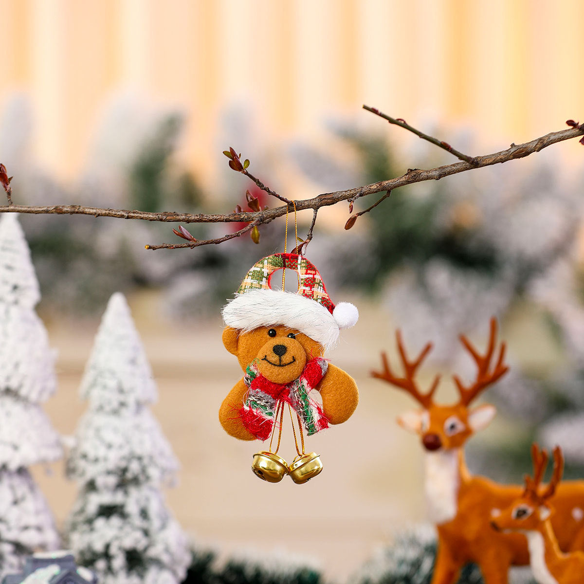 Snowman Christmas Ornaments in Soft Fabric | Classic Scarf and Hat Look | Loop for Trees, Garlands and Table Displays