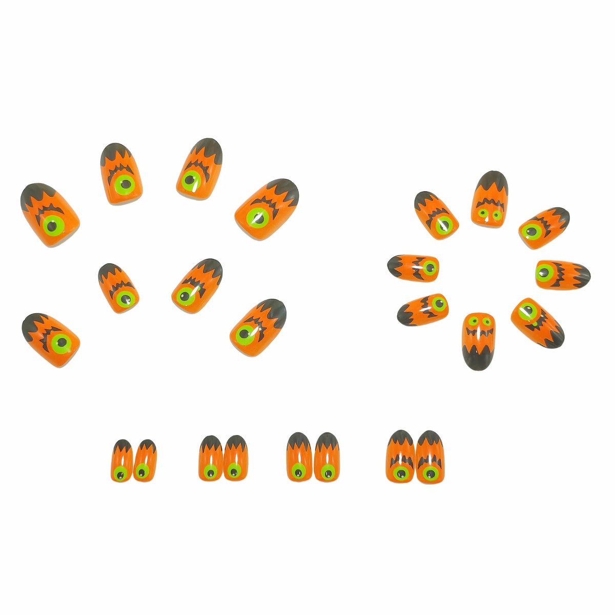 Halloween Press-On Nails | Available in Black | Glue-Free Application in Minutes for Parties and Nights Out