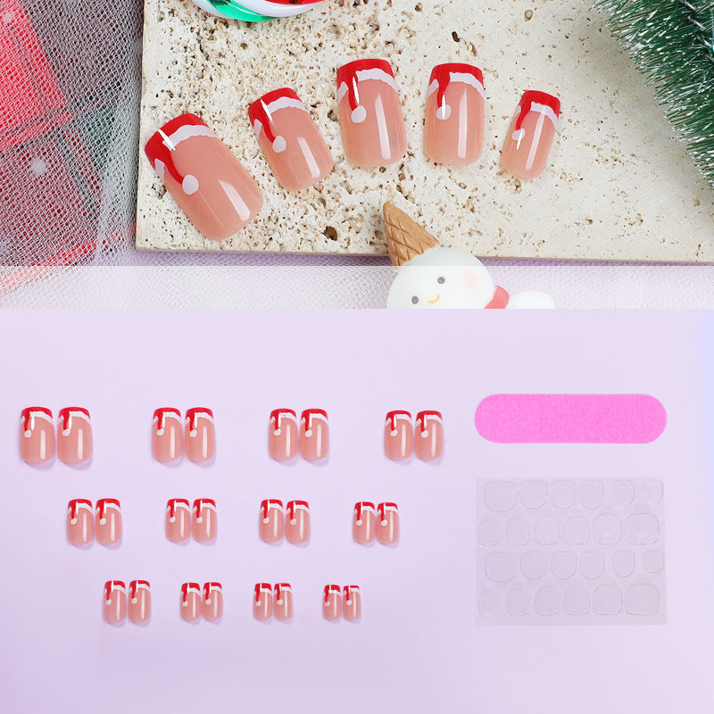 Christmas Nail Designs with Glossy Festive Finish | Press On Fingernails in Mixed Sizes | Easy Xmas Manicure at Home