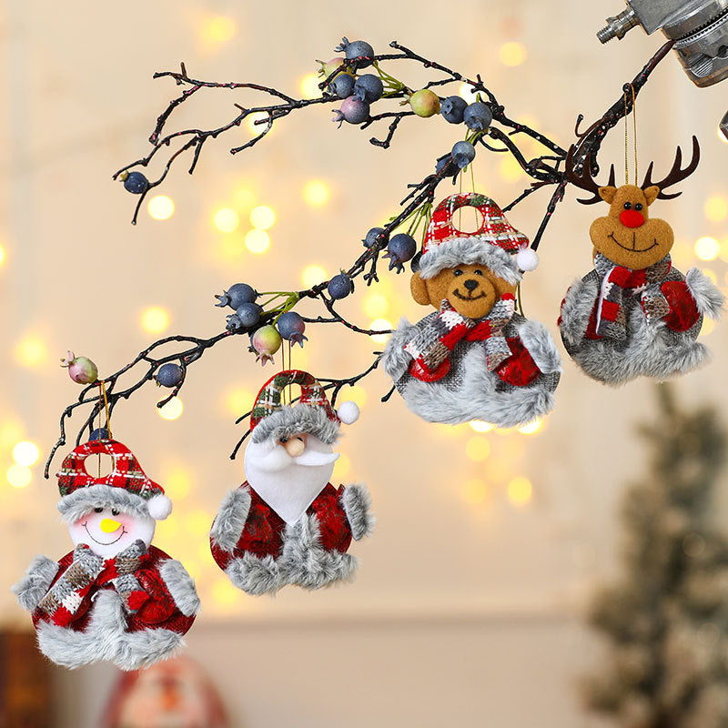Felt Christmas Ornaments with Reindeer, Santa and Snowman Designs | Antlers, Scarf and Faux Fur Trim | Cord for Hanging