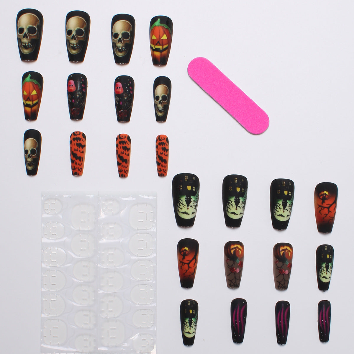 Halloween Press-On Nails | Available in White | Glue-Free Application in Minutes for Parties and Nights Out