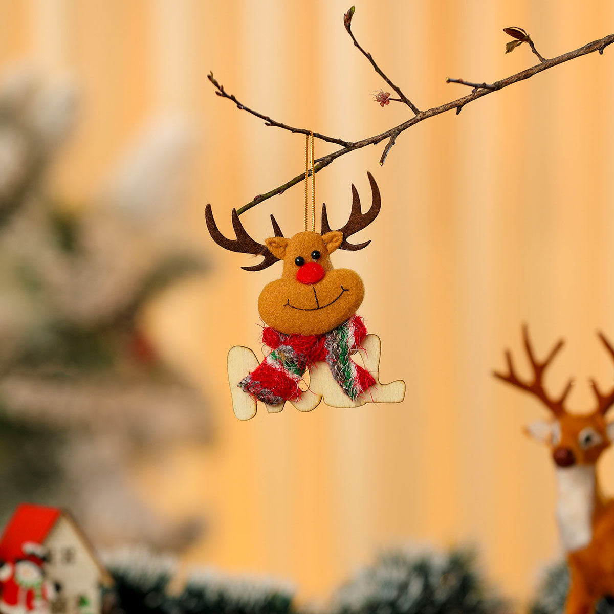 Felt Christmas Angel Ornaments with Red Hat, Wings and Star Details | Hanging String Included | Twenty Designs for Tree or Gift Wrap