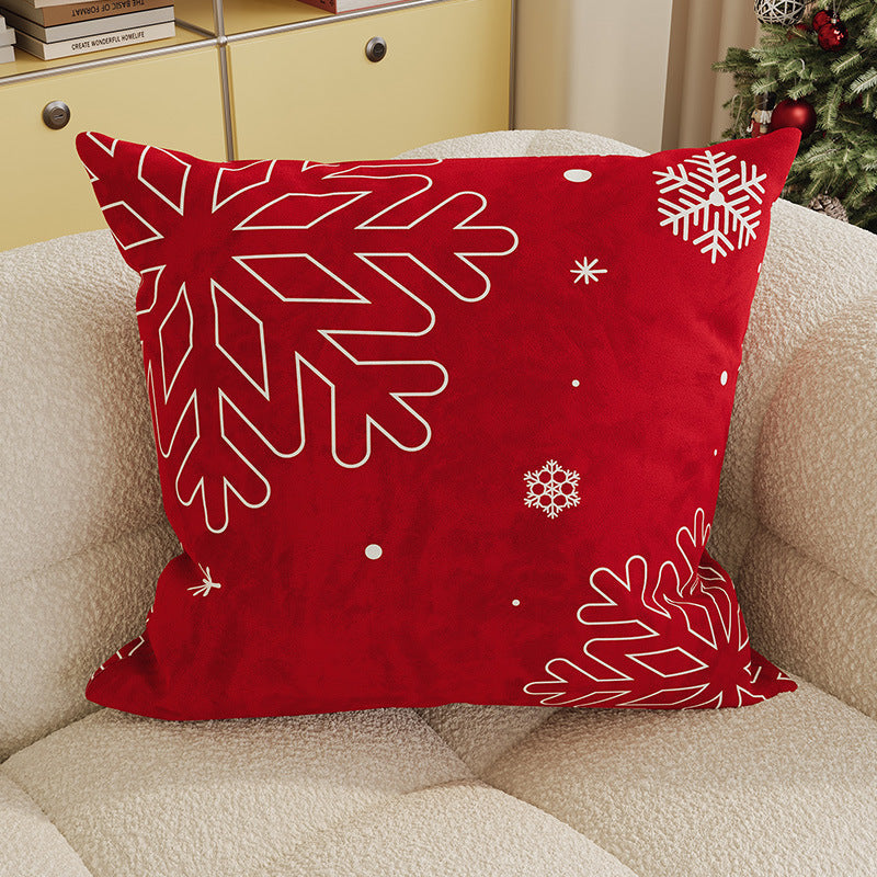 Buffalo Plaid Santa Face Pillow Cover | Cotton Linen Blend with Concealed Zipper | Farmhouse Christmas Decorations Indoor