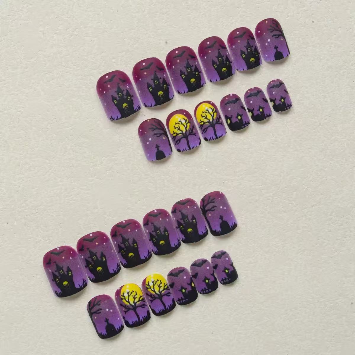 Halloween 3D Press-On Nails | Available in Gel, Farblos | Glue-Free Application in Minutes for Parties and Nights Out