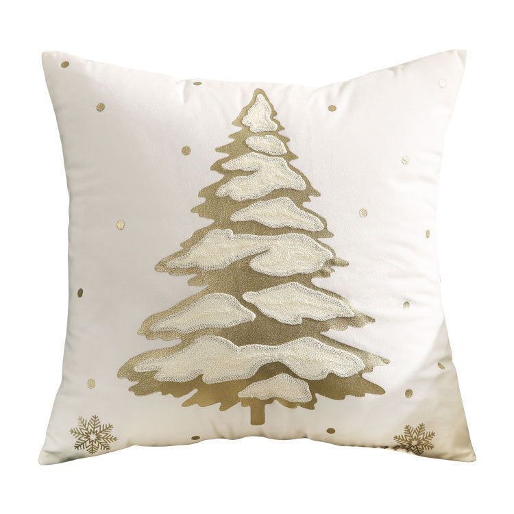 Christmas Living Room Throw Pillow Cover with Deer Silhouette | Removable Case with Discreet Zipper | 42 Designs, 17.72 x 17.72 in