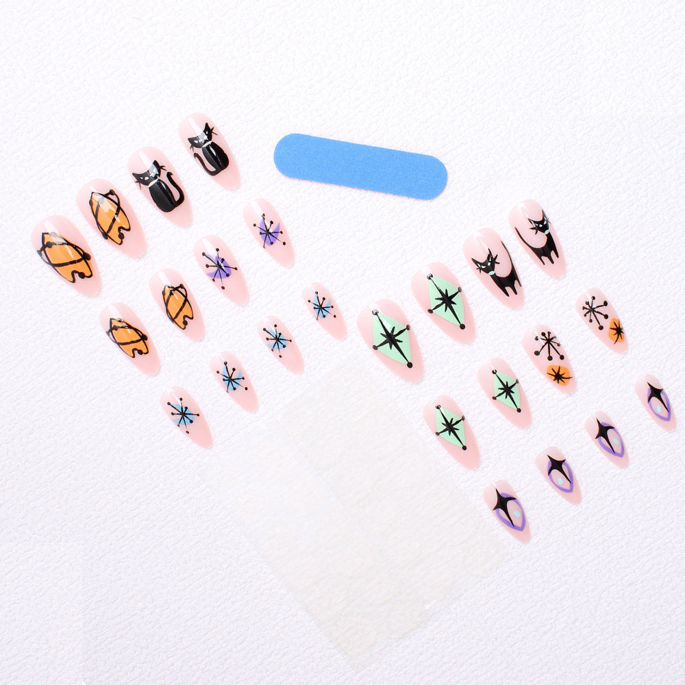 Halloween Press-On Nails | Available in Transparent, Yellow | Glue-Free Application in Minutes for Parties and Nights Out