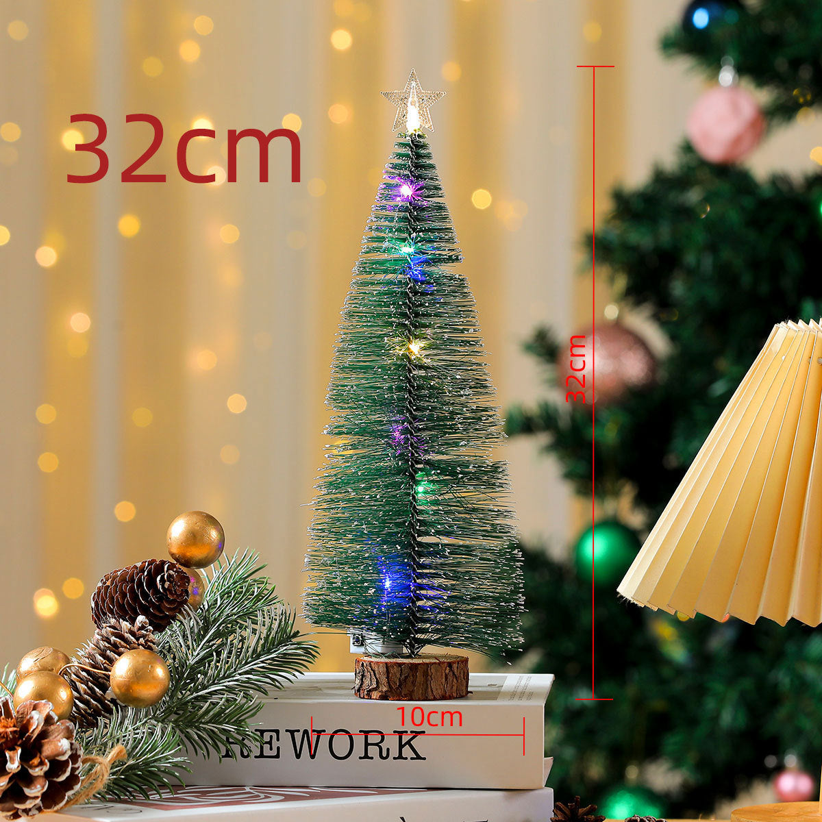 Mini Christmas Tree with Warm LED Lights | Nordic Styling for Desks and Side Tables | Festive Holiday Decorations